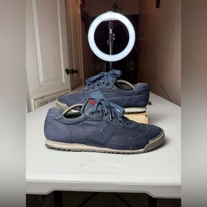 PRADA Leather Nylon RUNNING Sneakers STRIPE Navy -  US 10 EU 9
